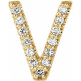 14K Yellow .03 CTW Diamond Single Initial V Earring - 867976111P photo