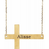 14K Yellow Sideways Cross 16-18 Necklace - 86570105P photo