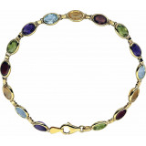 14K Yellow Multi-Gemstone Line 7 Bracelet - 651540100P photo