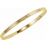 14K Yellow 4 mm Grooved Bangle Bracelet - BRC81102932P photo 2