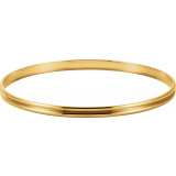 14K Yellow 4 mm Grooved Bangle Bracelet - BRC81102932P photo