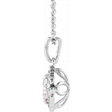 14K White Emerald & 1/3 CTW Diamond Necklace - 65201560001P photo 2
