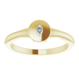 14K Yellow .05 CT Diamond Signet Ring - 124356104P photo 3