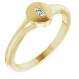 14K Yellow .05 CT Diamond Signet Ring - 124356104P photo