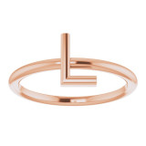 14K Rose Initial L Ring - 51895169P photo 3