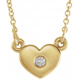14K Yellow .03 CTW Diamond Heart 16 Necklace - 86335601P photo
