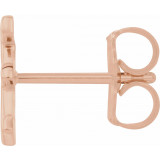 14K Rose Single Initial E Earring - 86800127P photo 2