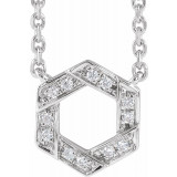 14K White .06 CTW Diamond Geometric 16-18 Necklace - 65350060000P photo
