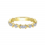 Gabriel & Co. 14k Yellow Gold Diamond Stackable Ladies' Ring photo