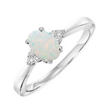 Gems One 10Kt White Gold Diamond (1/20Ctw) & Opal (1/2 Ctw) Ring - FR4028-1WDO photo
