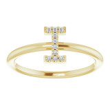 14K Yellow .04 CTW Diamond Initial I Ring - 1238346041P photo 3