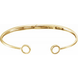 14K Yellow Gold 7 Inch Hinged Circle Cuff Bracelet - 65211760000P photo 2