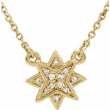 14K Yellow .04 CTW Diamond Star 16-18  Necklace - 86436601P photo