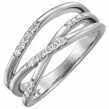 14K White 1/6 CTW Diamond Criss-Cross Ring - 1227766000P photo