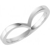 14K White V Ring - 42154742P photo