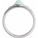 14K White Ethiopian Opal & .05 CTW Diamond Ring - 72105607P photo 2