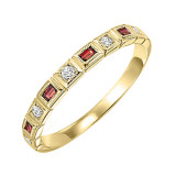 Gems One 14Kt Yellow Gold Diamond (1/10Ctw) & Garnet (1/6 Ctw) Ring - FR1225-4YD photo