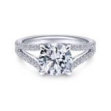 Gabriel & Co. 14k White Gold Contemporary Split Shank Engagement Ring - ER14804R8W44JJ photo