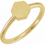 14K Yellow  9.5x8 mm Geometric Signet Ring - 52180103P photo