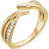 14K Yellow 1/8 CTW Diamond Bypass Ring - 123168601P photo