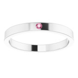14K White Pink Tourmaline Stackable Family Ring - 716226036P photo 3
