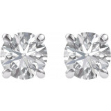 14K White 4.5 mm Round Forever Oneu2122 Moissanite Earrings - 6326560027P photo 2