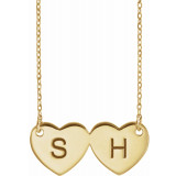 14K Yellow Double Heart 17 Necklace - 863861002P photo 3