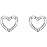 Platinum 8.7x8 mm Heart Earrings - 86328603P photo 2