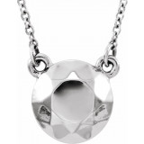 14K White Faceted Design Circle 16.5 Necklace - 86232101P photo