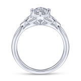 Gabriel & Co. 14k White Gold Art Deco Straight Engagement Ring - ER14657R2W44JJ photo 2