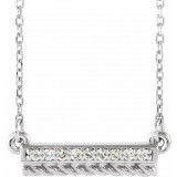 14K White/Yellow .08 CTW Diamond Rope Bar 16-18 Necklace - 86660610P photo