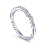 Gabriel & Co. 14k White Gold Victorian Curved Wedding Band - WB14662R2W44JJ photo 3