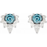 14K White Aquamarine & 1/6 CTW Diamond Earrings - 869506012P photo 2