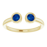 14K Yellow Blue Sapphire Two-Stone Ring - 7189360005P photo 3