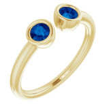 14K Yellow Blue Sapphire Two-Stone Ring - 7189360005P photo