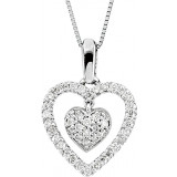 14K White 1/4 CTW Diamond Heart 18 Necklace - 67020101P photo