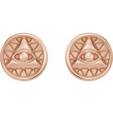 14K Rose Eye of Providence Earrings - 87026602P photo 2