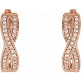 14K Rose 1/5 CTW Diamond Infinity-Inspired Hoop Earrings - 65295860003P photo 2