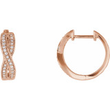 14K Rose 1/5 CTW Diamond Infinity-Inspired Hoop Earrings - 65295860003P photo