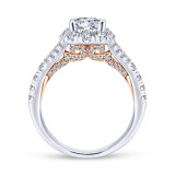 Gabriel & Co. 14k Two Tone Gold Blush Halo Engagement Ring - ER12834R3T44JJ photo 2