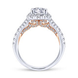 Gabriel & Co. 14k Two Tone Gold Blush Halo Engagement Ring - ER12834R3T44JJ photo 2