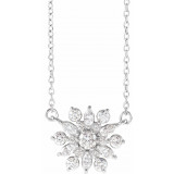 14K White 1/2 CTW Diamond Vintage-Inspired 16 Necklace - 86948605P photo