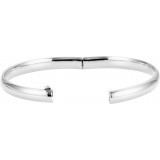 14K White 6.5 mm Hinged Bangle Bracelet - BRC185239022P photo 2