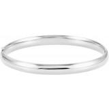 14K White 6.5 mm Hinged Bangle Bracelet - BRC185239022P photo