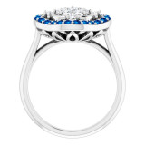 14K White Blue Sapphire & 1/3 CTW Diamond Ring - 72037600P photo 2