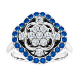 14K White Blue Sapphire & 1/3 CTW Diamond Ring - 72037600P photo 3