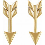 14K Yellow Arrow Earrings - 65238960001P photo 2
