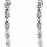 14K White .05 CTW Diamond Hoop Earrings - 86690600P photo 2