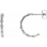 14K White .05 CTW Diamond Hoop Earrings - 86690600P photo