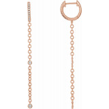 14K Rose 1/4 CTW Diamond Hinged Hoop Chain Earrings - 65346260002P photo